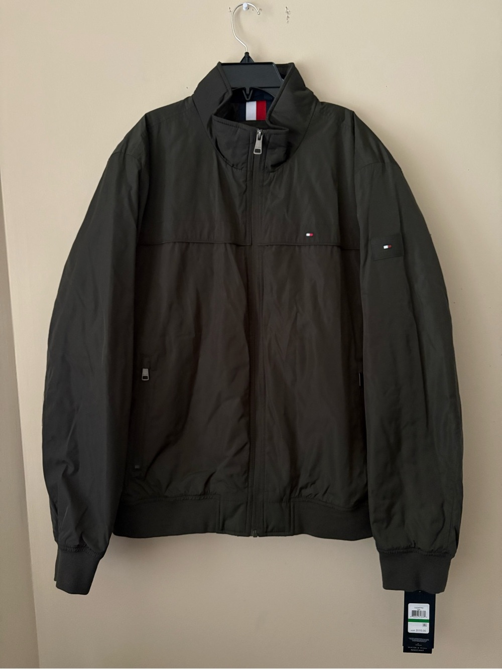 Tommy Hilfiger Olive Green Windbreaker Waterproof Jacket SZ. L New
